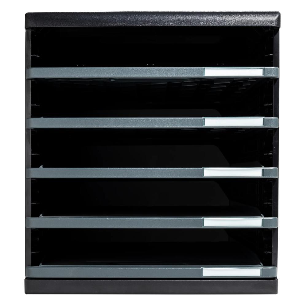 Cassettiera Modulo Ecoblack 5 cassetti aperti - Grigio scuro