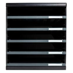 Module de classement Modulo Ecoblack 5 tiroirs ouverts - Gris foncé