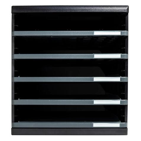 MODULO A4 - 5 open drawers ECO black/gre - Dark grey