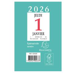 Bloc éphémeride neutre, 65 x 97 mm, 2026