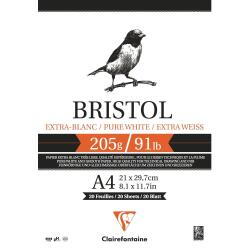 Bristol bloc collé 20F A4 205g