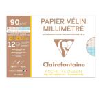 Vélin Millimétré pochette 12F A4 90g (perforation 4 trous)