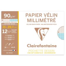 Vélin Millimétré pochette 12F A4 90g (perforation 4 trous)