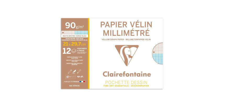 Vélin Millimétré pochette 12F A4 90g (perforation 4 trous)