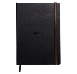 Rhodia Touch - Calligrapher Book - brochure rembordé rigide A4 portrait 64p uni papier simili Japon naturel 250g - Noir