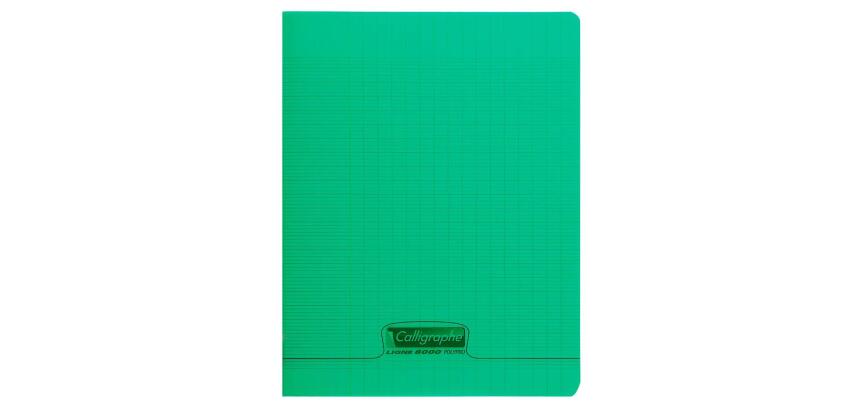 Cahier piqué 8000 POLYPRO 17x22 cm 60 pages grands carreaux 90 g - Vert