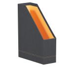 Rhodiarama porte-revues simili cuir italien 10x25x31 cm - Titane