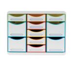 Moule de classement Storebox Multi 11 tiroirs Black Office - Blanc/arlequin