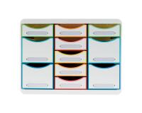 Cassettiera Storebox Multi 11 cassetti Black Office - Bianco/arlecchino