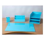 Squared pen-holder 4 comp. Aquarel coral - Pastel blue