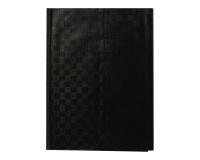 Protège-cahiers grain madras avec rabats marque-pages PVC 22/100ème 24x32 cm - Noir