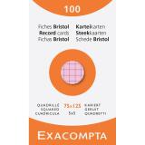 Fichas de cartulina bristol 205 g/m2 - Cuadricula - 75x125 mm - Colores surtidos