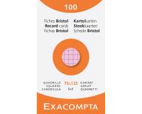 Fichas de cartulina bristol 205 g/m2 - Cuadricula - 75x125 mm - Colores surtidos