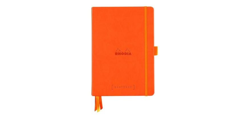 Rhodiarama Goalbook rembordé rigide A5 240 pages dot papier ivoire 90g - Tangerine