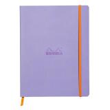 Rhodiarama carnet souple 19x25 cm 160 pages ligné papier ivoire 90g fermeture élastique - Iris