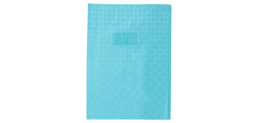 Protège-cahiers grain losange PVC 18/100ème avec porte-étiquette A4