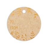 Etiquettes Cadeaux kraft, ronds - Kraft