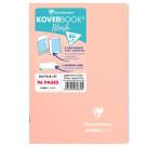 Koverbook Blush cahier piqué A5 96 pages ligné couverture polypropylène opaque bicolore. - Corail/Bleu givré