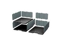 MODULODOC set elemento de base, 2 alturas + formato A4+ resistencia 5kg ( casillas jumbo ) - ECOBlack - Gris oscuro