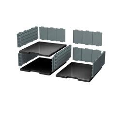 MODULODOC set elemento de base, 2 alturas + formato A4+ resistencia 5kg ( casillas jumbo ) - ECOBlack - Gris oscuro
