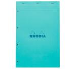 Rhodia Couleur Pad - No.20 - 21 x 21.8 cm - 5 x 5 Ruling - 80 Sheets - Top Stapled - Sky Blue