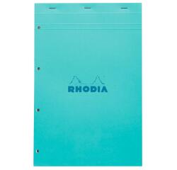 Rhodia Couleur Pad - No.20 - 21 x 21.8 cm - 5 x 5 Ruling - 80 Sheets - Top Stapled - Sky Blue