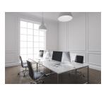 Exacompta - réf. 81258D - ExaScreen Ecran de protection ou cloisonnette contre les postillons pour bureau open-space - call center - restaurants H58cmxL138cm - à fixer kit de fixation fourni - Cristal