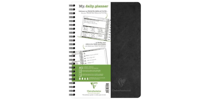 My.daily.planner Age Bag carnet reliure intégrale A5 250 pages détachables - Noir