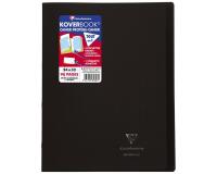 Cahier piqué Koverbook 24x32 cm 96 pages petits carreaux + marge couverture polypropylène transparent - Gris