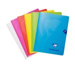 Cahier piqué Mimesys 17x22cm 48 pages ligné + marge couverture polypropylène Couleur aléatoire - Assortis