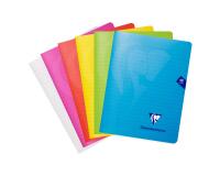 Cahier piqué Mimesys 17x22cm 48 pages ligné + marge couverture polypropylène Couleur aléatoire - Assortis