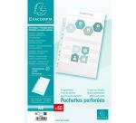 Sachet de 50 pochettes perforées polypropylène grainé 5/100e - A4 - Cristal