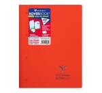 Bloc de cours agrafé grand côté Koverbook A4+ 80 feuilles détachables perforé 4 trous grands carreaux couleur aléatoire - Assortis