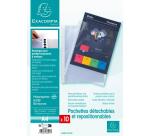 Paquet de 10 pochettes polypropylène grainé pour protège-documents à anneaux. - Translucide