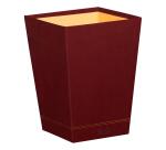 Rhodiarama corbeille à papier simili cuir italien 27x27x32 cm - Lie de vin