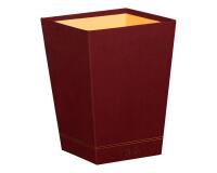 Rhodiarama corbeille à papier simili cuir italien 27x27x32 cm - Lie de vin