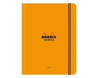 Rhodia Unlimited A5+ 16x21 cm 120 pages petits carreaux 5x5 avec cadre en-tête détachables microperforé avec élastique - Orange