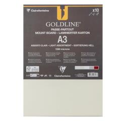 Goldline contrecollé pour passe-partout paquet 10F A3 1,25mm - Assortiment teintes claires