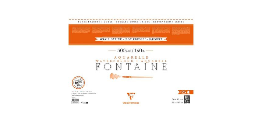 Fontaine paquet 4 bords frangés 25F 56x76cm 300g grain satiné