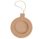 Cadre boule ronde de Noël à suspendre 9,5cm - Kraft