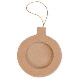 Cadre boule ronde de Noël à suspendre 9,5cm - Kraft