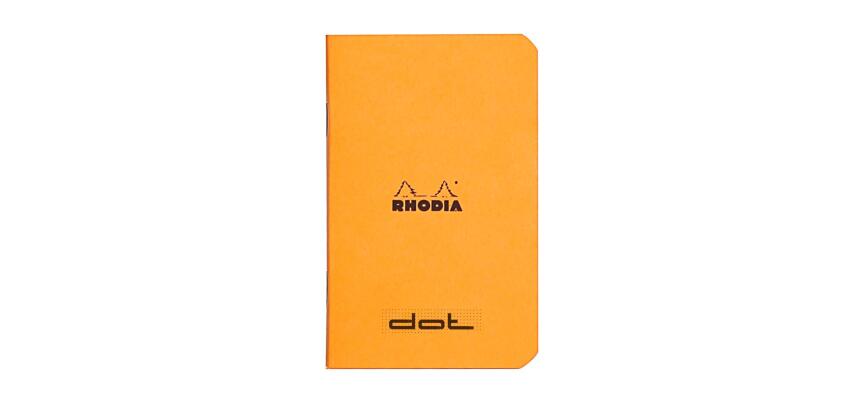 Carnet piqué Rhodia Classic 7,5x12 cm 48p dot non détachables 80g - Orange