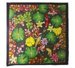 Carré 100% soie - 90x90cm Bassin Japonais - Blanc