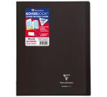 Cahier piqué Koverbook 24x32cm 48 pages grands carreaux couverture polypropylène transparent - Assortis