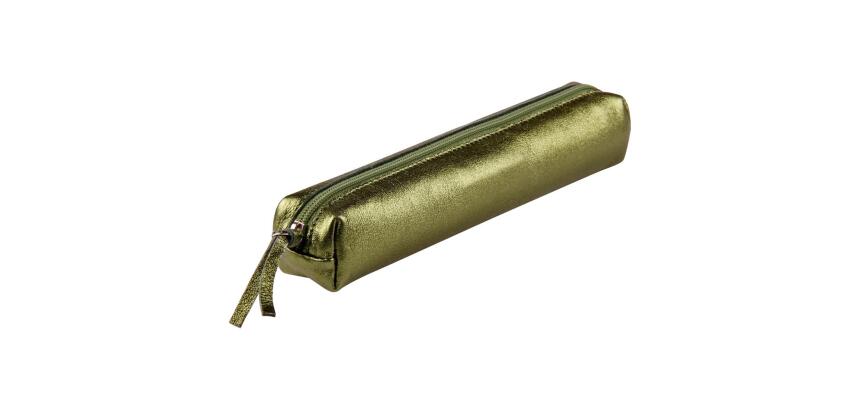 Cuirise Slim Leather Pencil Case 19.5x2.5x4cm - Green