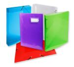 Classeur 4 anneaux plastifié Exacompta Crystal A4 maxi - Dos 4 cm transparent