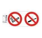 Panneau PVC adhésif antidérapant Interdit de vapoter et de fumer 10 cm - Rouge