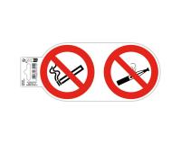 Zelfklevend bord roken/vaping verboden 10cm - Rood