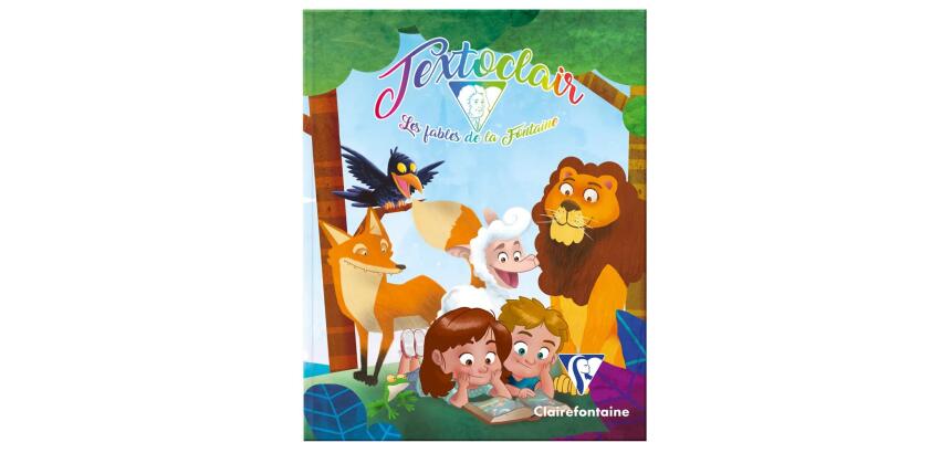 Textoclair Les Fables de La Fontaine cahier de textes brochure rembordée semi-rigide 17x22cm 180 pages grands carreaux NOUVELLE ÉDITION - motif imprimé