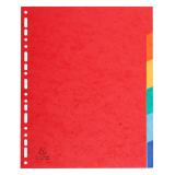 Intercalaires carte lustrée 225g 6 positions - A4 maxi - Couleurs assorties